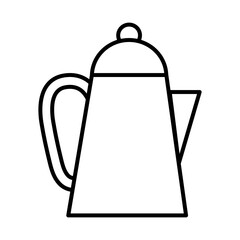 Fototapeta premium kitchen teapot utensil line style icon vector illustration design