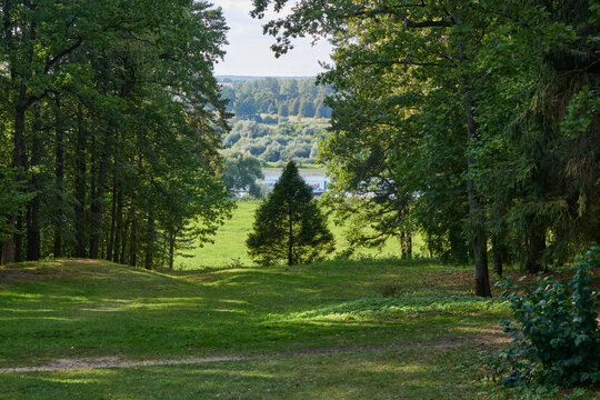 Russia. The town of Tarusa. Polenovo Museum-Reserve. View of the Oka River from the Big House