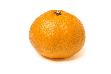 Big orange tangerine isolated on a white background. Side view.