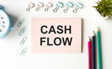 Man with a Note and Cash Flow Concept