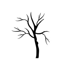 tree with branches silhouette style icon vector illustration design