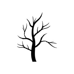 dry tree with branches season silhouette style vector illustration design
