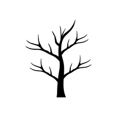 autumn season dry tree style silhouette icon vector illustration design