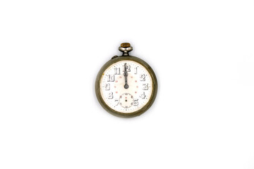 vintage pocket watch on white background