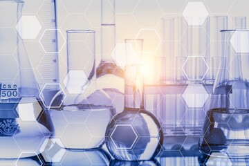 Science laboratory test tubes and pipette