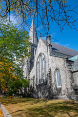 Christ Church at 569 Main Street in downtown Fitchburg in Massachusetts MA, USA. 