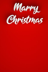 Text Merry Christmas with blank red background