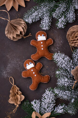 Gingerbread man from felt in face mask