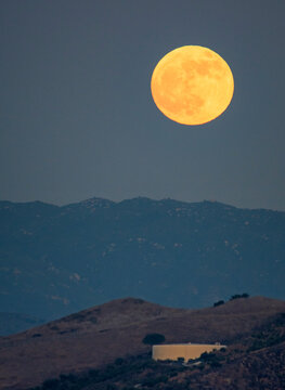 Full Moon Over Saddleback Mountsain