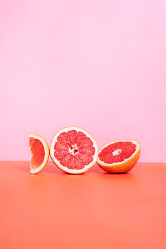 View of grapefruits on table