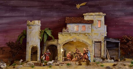 Weihnachtskrippe orientalisch, Geburt Jesu, heilige Nacht, Weihnachten, heilige drei Könige,...