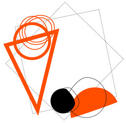 Abstract frame with the jumble of geometric shapes
