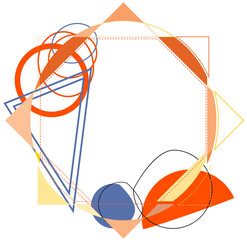 Abstract frame with the jumble of geometric shapes