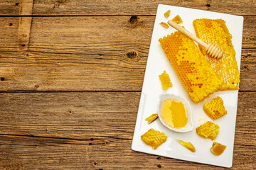 Honeycomb, honey and beeswax as beekeeping products for a healthy and beauty lifestyle