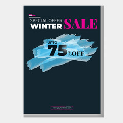 Winter sale, Winter promo cards, offer price promotion, big sale, promotion flyer, business promotion flyer, Winter sale banners. A4 business promotion flyer.