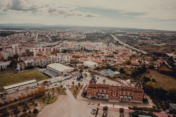 view from a height on the landscape of houses