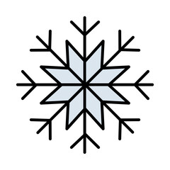 happy merry christmas snowflake line and fill style icon vector illustration design