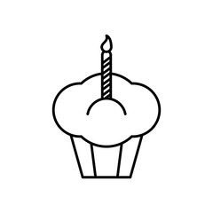 cupcake with candle line style icon