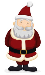 Isolated Cute Santa Claus Waiting Patiently for Christmas, Vector Illustration