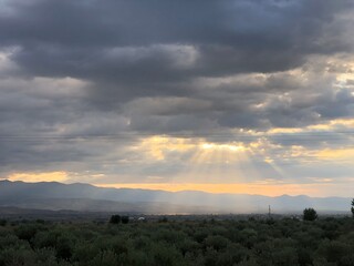 sunset in the mountains