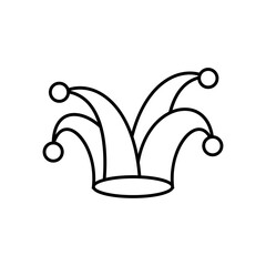 festival party jester hat line style icon