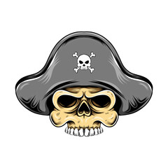 The pirates skull head with the pirates hat for the big ship logo inspiration
