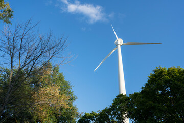 Wind Turbine on a sunny day in Toronto Ontario Canada