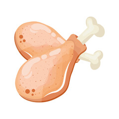 delicious fresh chicken thighs butchery product vector illustration design