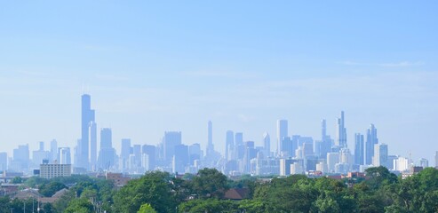 hazy skyline