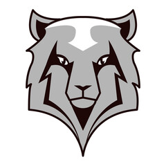 wolf front head animal emblem icon