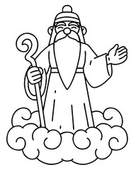 Fototapeta premium Mountain god. Korean god who protects and rules mountains. It originated from the animism belief that natural objects have spirits that govern them, and is a kind of mountain spirit.