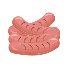 delicious sausages fresh butchery product vector illustration design