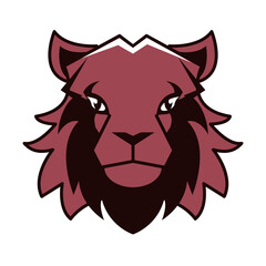 lion head animal emblem icon
