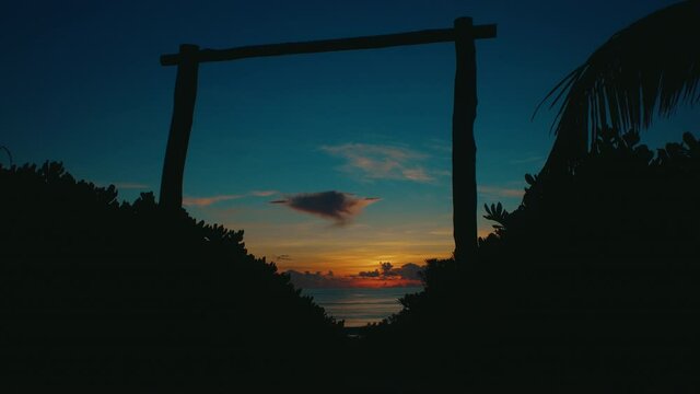 Sunrise on the beach at Tulum Mexico