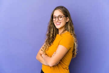 Young caucasian cute woman happy, smiling and cheerful.