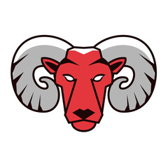 rams head animal emblem icon