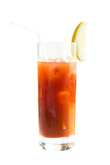 Bloody mary cocktail isolated on white background