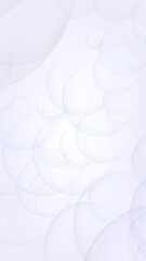 Abstract white background. Backdrop with light transparent bubbles. Vertical orientation. 3D illustration