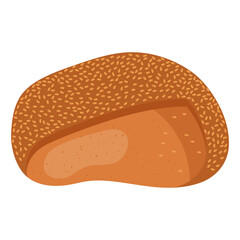 sweet bread with sesame delicious pastry product icon vector illustration design