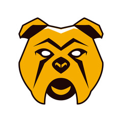 bulldog pet head animal emblem icon