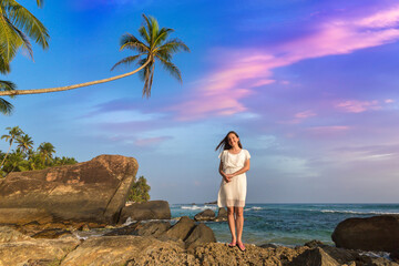 Woman on a tropical beach