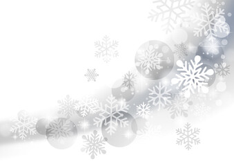 雪の結晶　クリスマスの背景　グレー