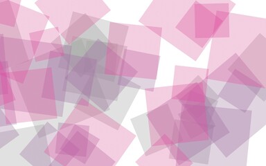Multicolored translucent squares on white background. Red tones. 3D illustration