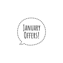 ''January offers'' Lettering
