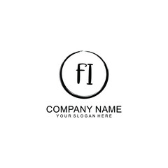 Initial FI Handwriting, Wedding Monogram Logo Design, Modern Minimalistic and Floral templates for Invitation cards