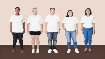 Obraz premium Body positivity diverse models outfit apparel studio shot