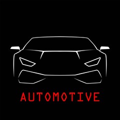 Car logo in simple line graphic design template vector eps 10