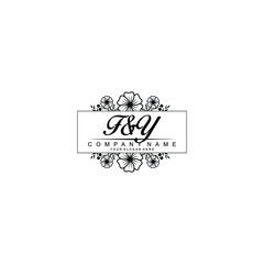 Initial FY Handwriting, Wedding Monogram Logo Design, Modern Minimalistic and Floral templates for Invitation cards