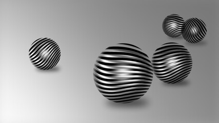 modern christmas balls in shades of silver
