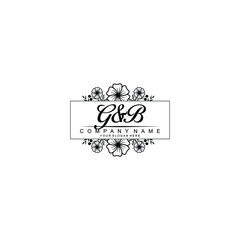 Initial GB Handwriting, Wedding Monogram Logo Design, Modern Minimalistic and Floral templates for Invitation cards